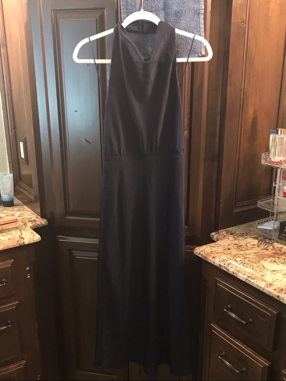 Le Lis Navy Halter Maxi Dress